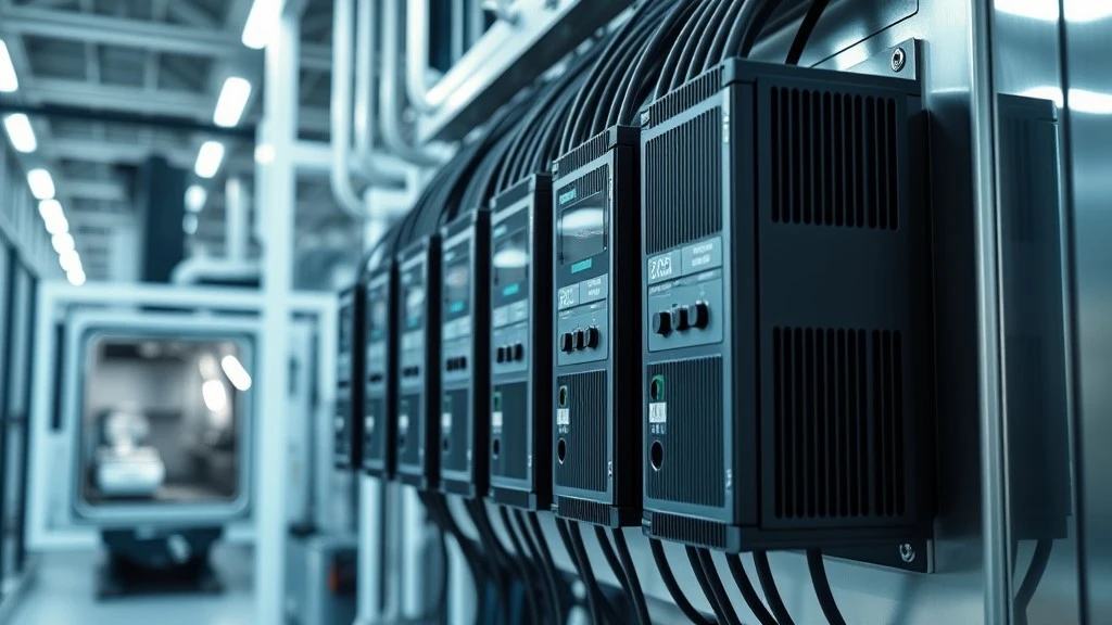 A row of PowerFlex 700S drives mounted side by side with SynchLink fiber-optic cabling between them.jpg A row of PowerFlex 700S drives mounted side by side with SynchLink fiber-optic cabling between them.jpg